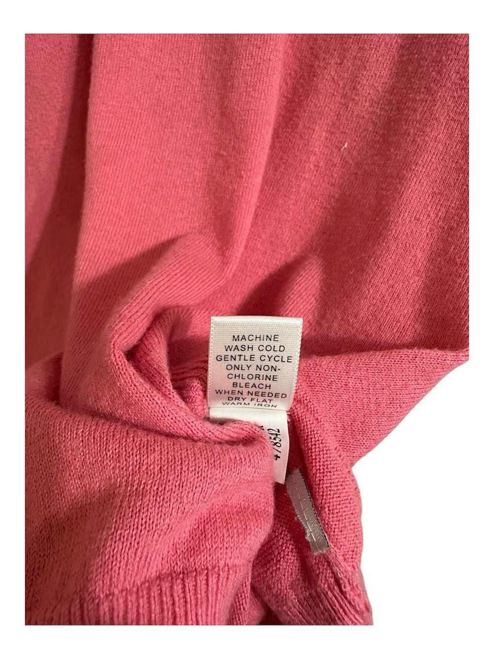 Banana Republic cotton and Cashmere Pink Crew Neck Sweater Size XL - Picture 7 of 8